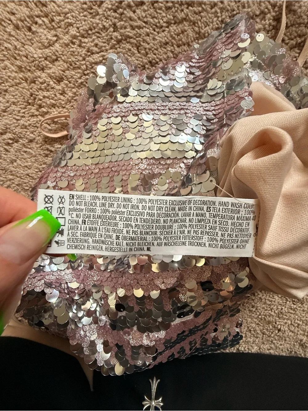 Forever 21 Blush Pink Sequin Slip Dress - Picture 4 of 4